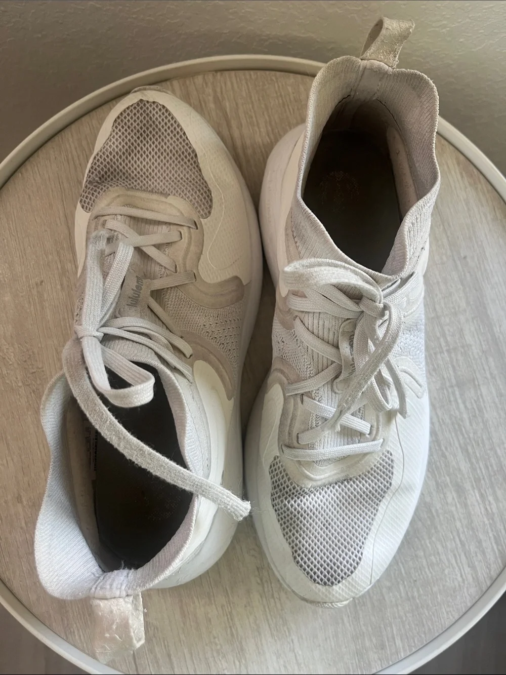 lululemon athletica Women's Off-White High-Top Knit Trainers